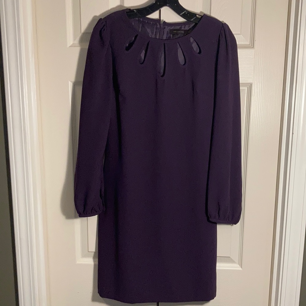Limited Purple Long Sleeve Shift Dress XS